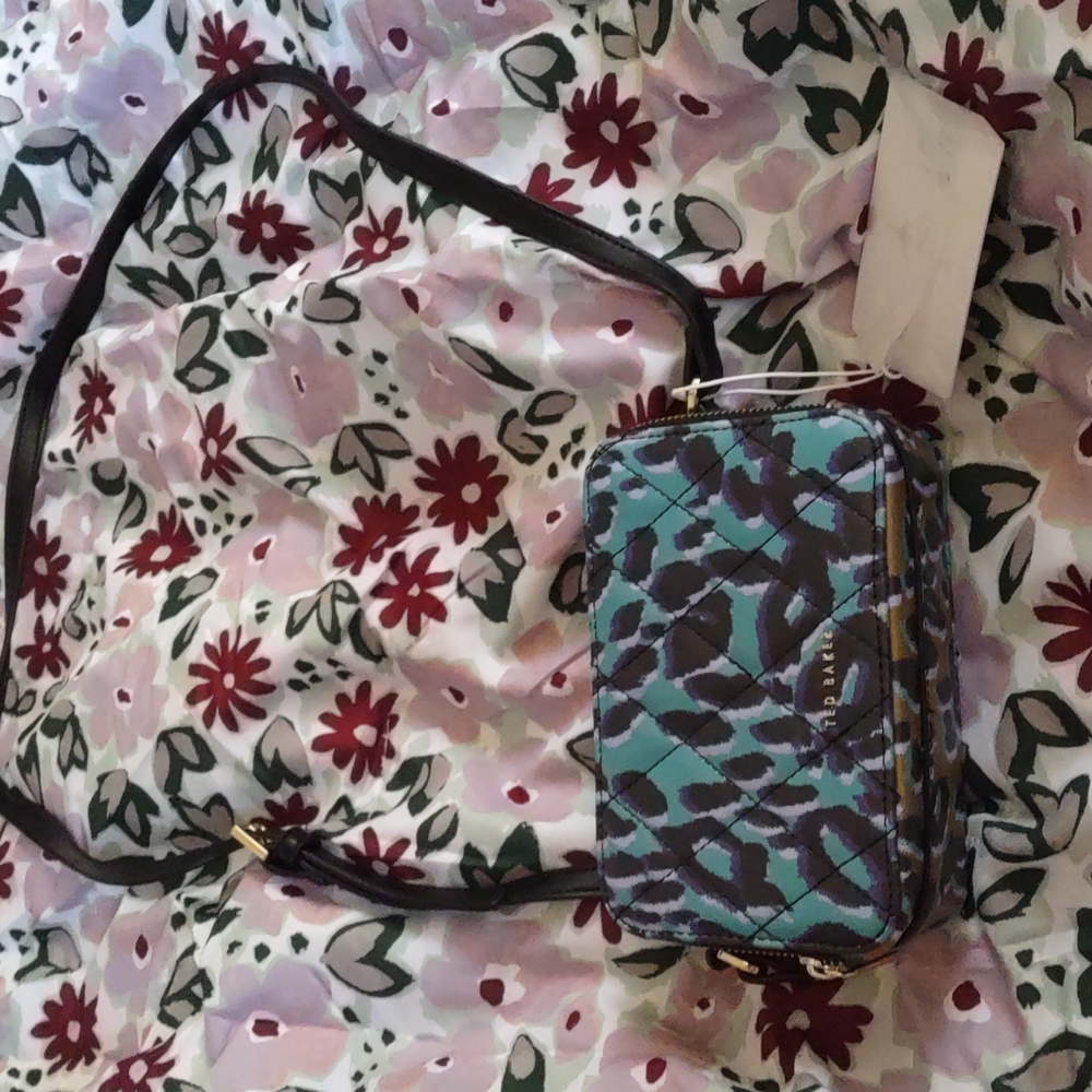 TED BAKER mini camera leopard crossbody bag